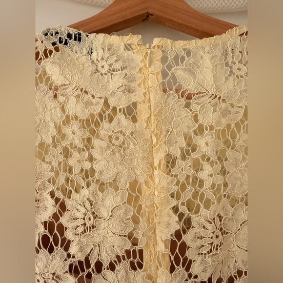 NWOT SELF-PORTRAIT YELLOW FINE LACE MINI DRESS - Picture 14 of 15
